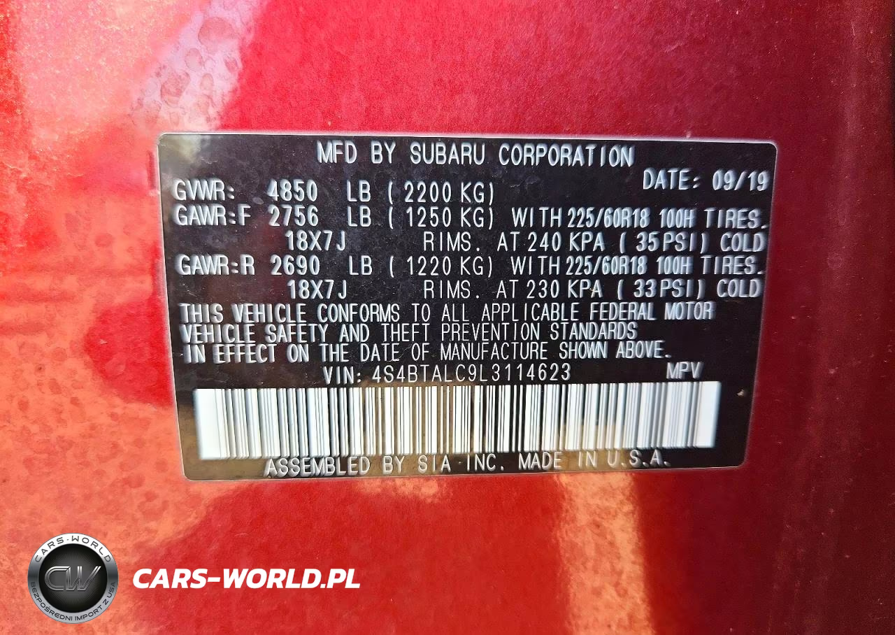 2020 Subaru Outback Limited VIN:4S4BTALC9L3114623 - 14