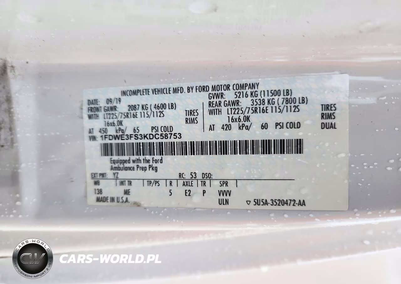 2019 Ford Econoline - Ambulance VIN:1FDWE3FS3KDC58753 - 14