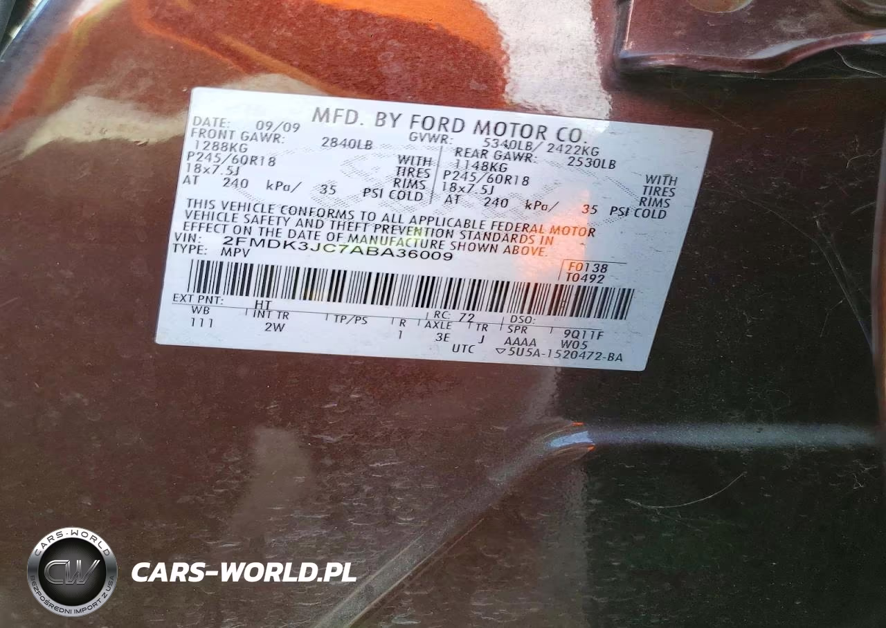 2010 Ford Edge Sel VIN:2FMDK3JC7ABA36009 - 13