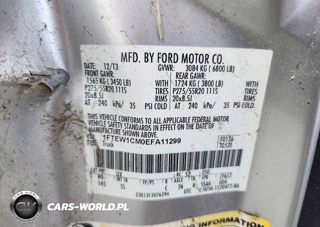 2014 Ford F150 Supercrew VIN:1FTEW1CM0EFA11299 - 13