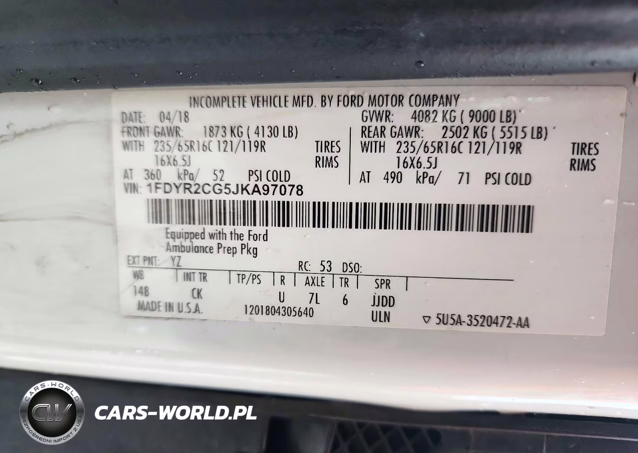2018 Ford Transit T- - Ambulance VIN:1FDYR2CG5JKA97078 - 13