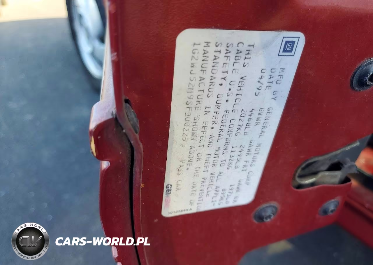 1995 Pontiac Grand Prix Se VIN:1G2WJ52M9SF300225 - 12