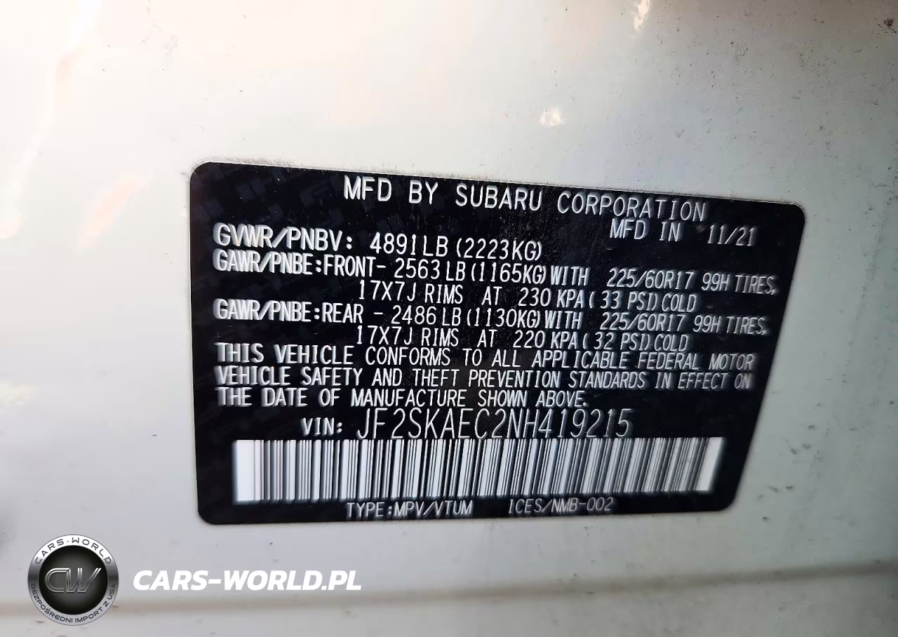 2022 Subaru Forester Premium VIN:JF2SKAEC2NH419215 - 12