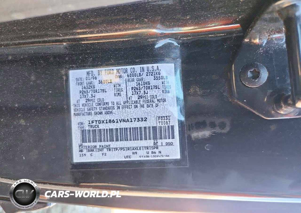 1997 Ford F150 VIN:1FTDX1861VNA17332 - 12