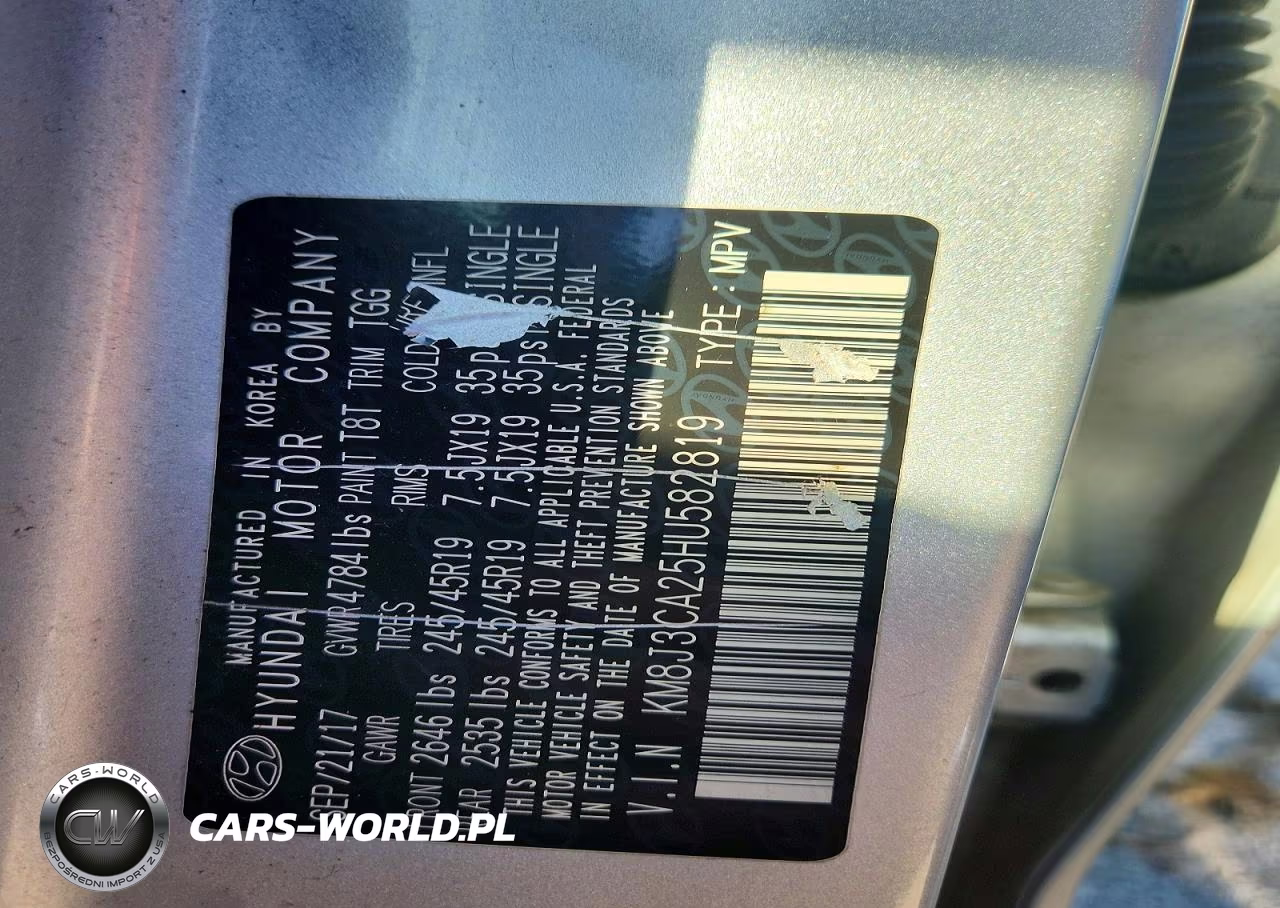 2017 Hyundai Tucson Limited VIN:KM8J3CA25HU582819 - 13