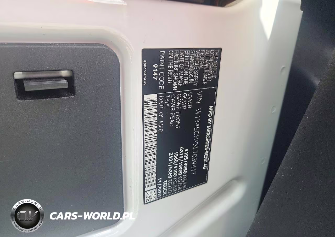 2020 Mercedes-Benz Sprinter 2500 Delivery Van VIN:W1Y4ECHYXLT039417 - 13