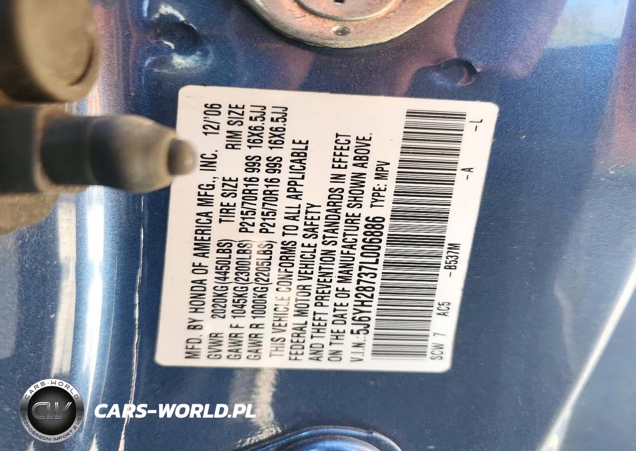 2007 Honda Element Ex VIN:5J6YH28737L006886 - 13