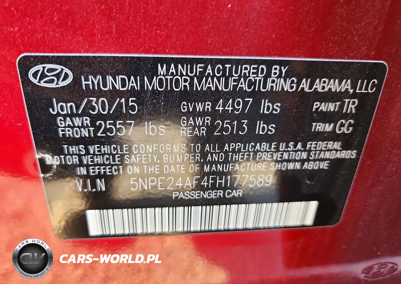 2015 Hyundai Sonata Se VIN:5NPE24AF4FH177589 - 12