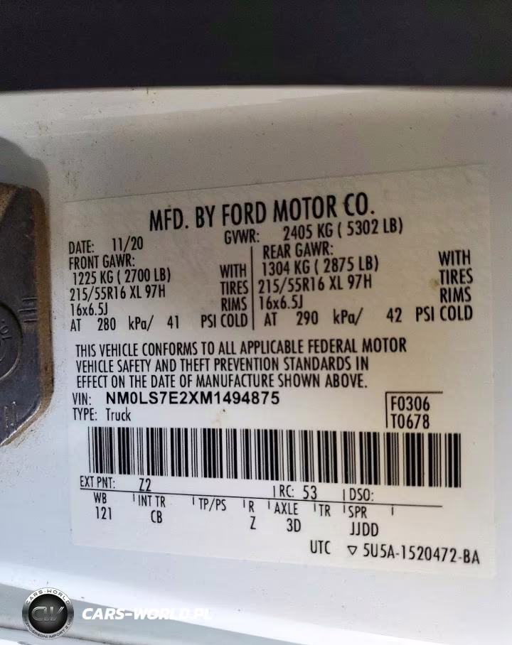 2021 Ford Transit Co - Delivery Van VIN:NM0LS7E2XM1494875 - 13