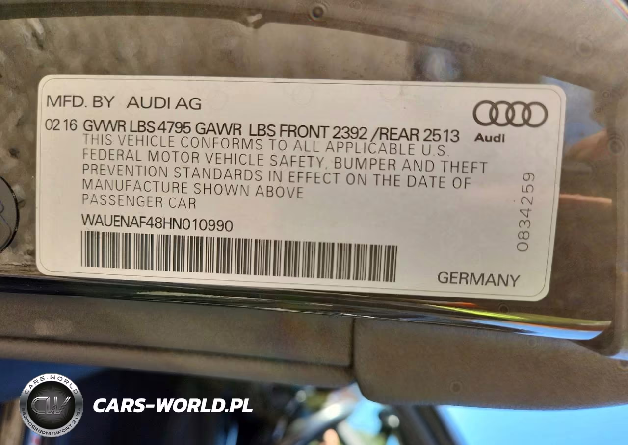 2017 Audi A4 Premium Plus VIN:WAUENAF48HN010990 - 12