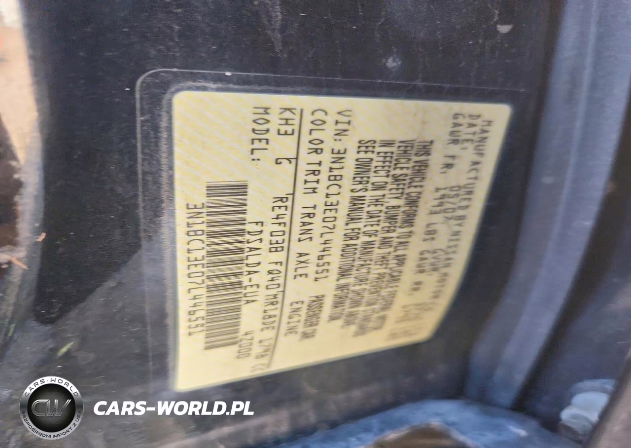 2007 Nissan Versa 1.8 S VIN:3N1BC13E07L446551 - 12