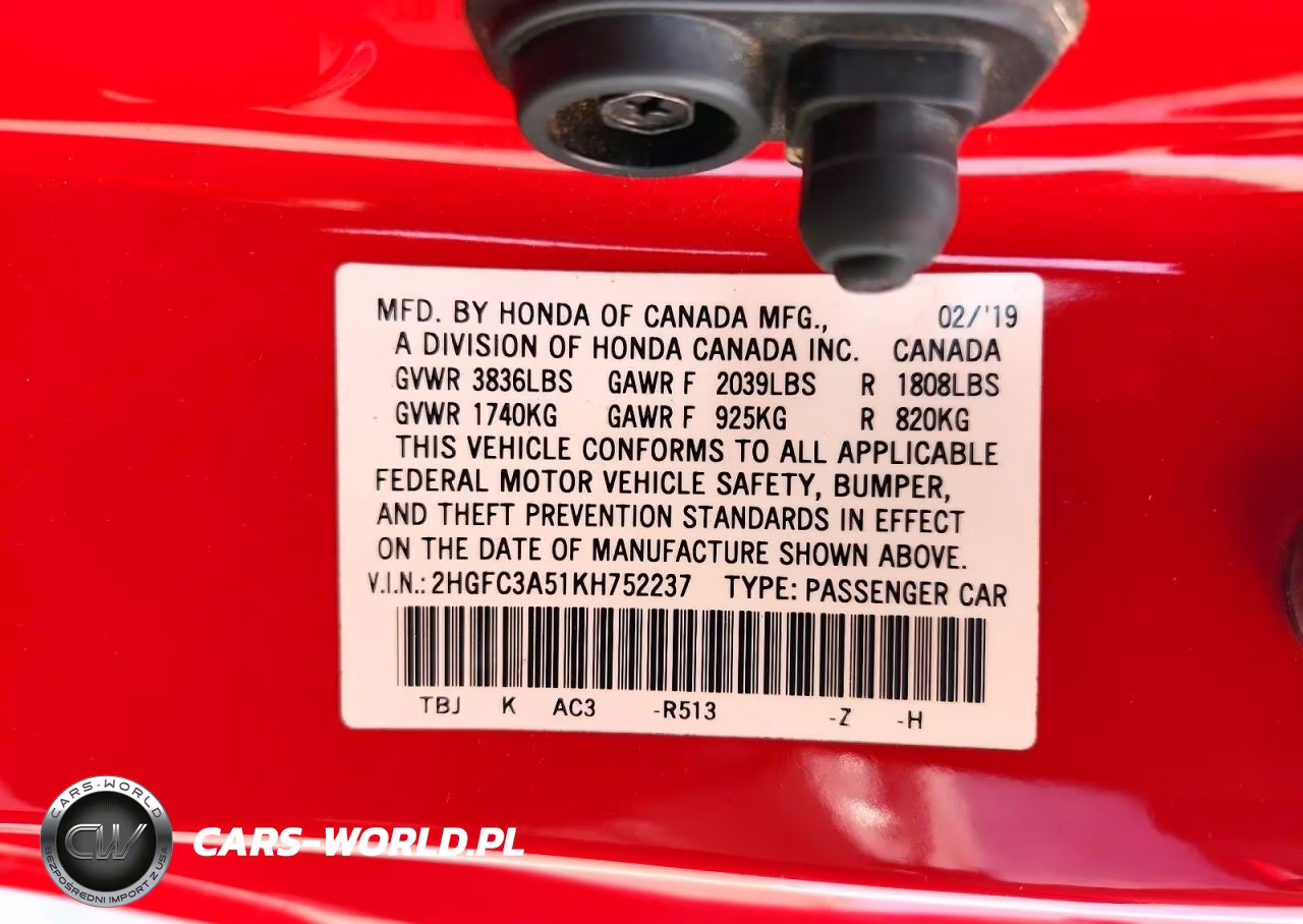 2019 Honda Civic Si VIN:2HGFC3A51KH752237 - 13