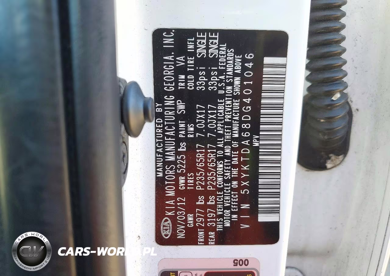 2013 Kia Sorento Lx VIN:5XYKTDA68DG401046 - 13
