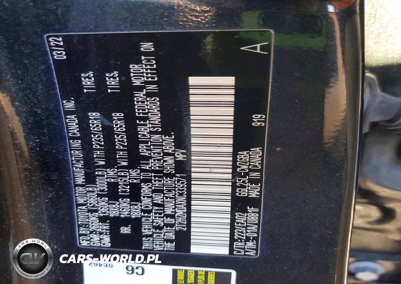 2022 Lexus Rx 350 VIN:2T2HZMDAXNC339571 - 12