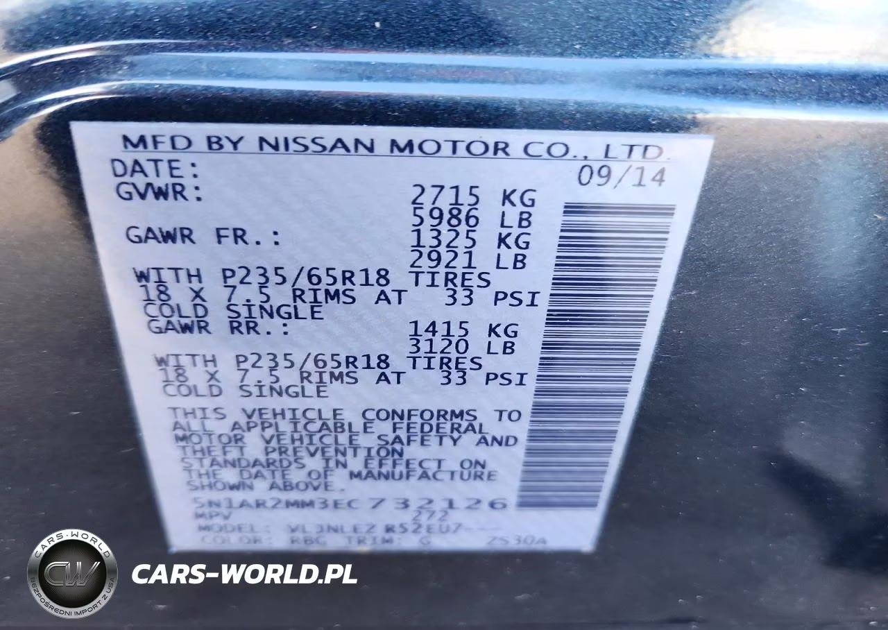 2014 Nissan Pathfinder Sv VIN:5N1AR2MM3EC732126 - 13