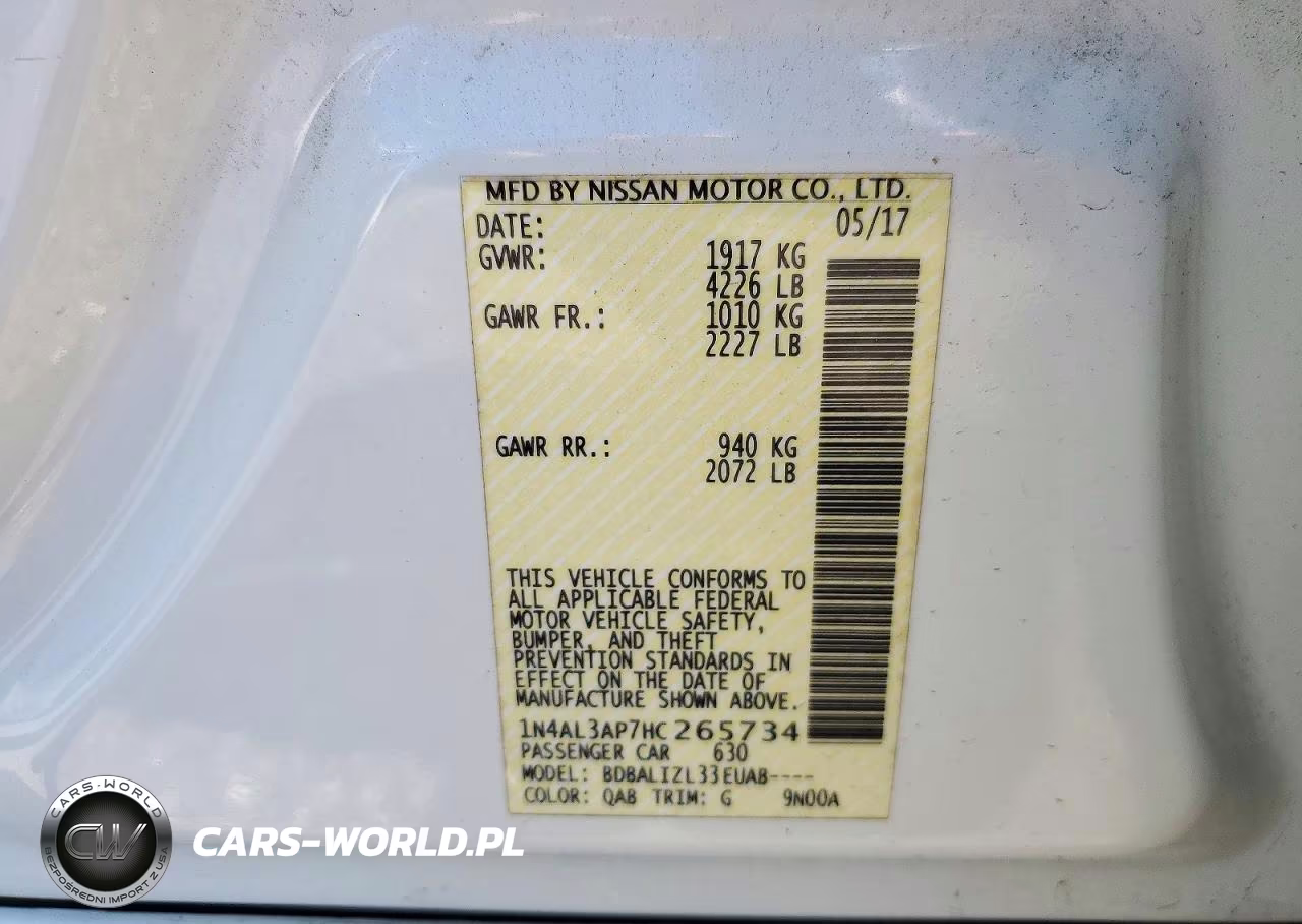 2017 Nissan Altima 2.5 Sv VIN:1N4AL3AP7HC265734 - 12