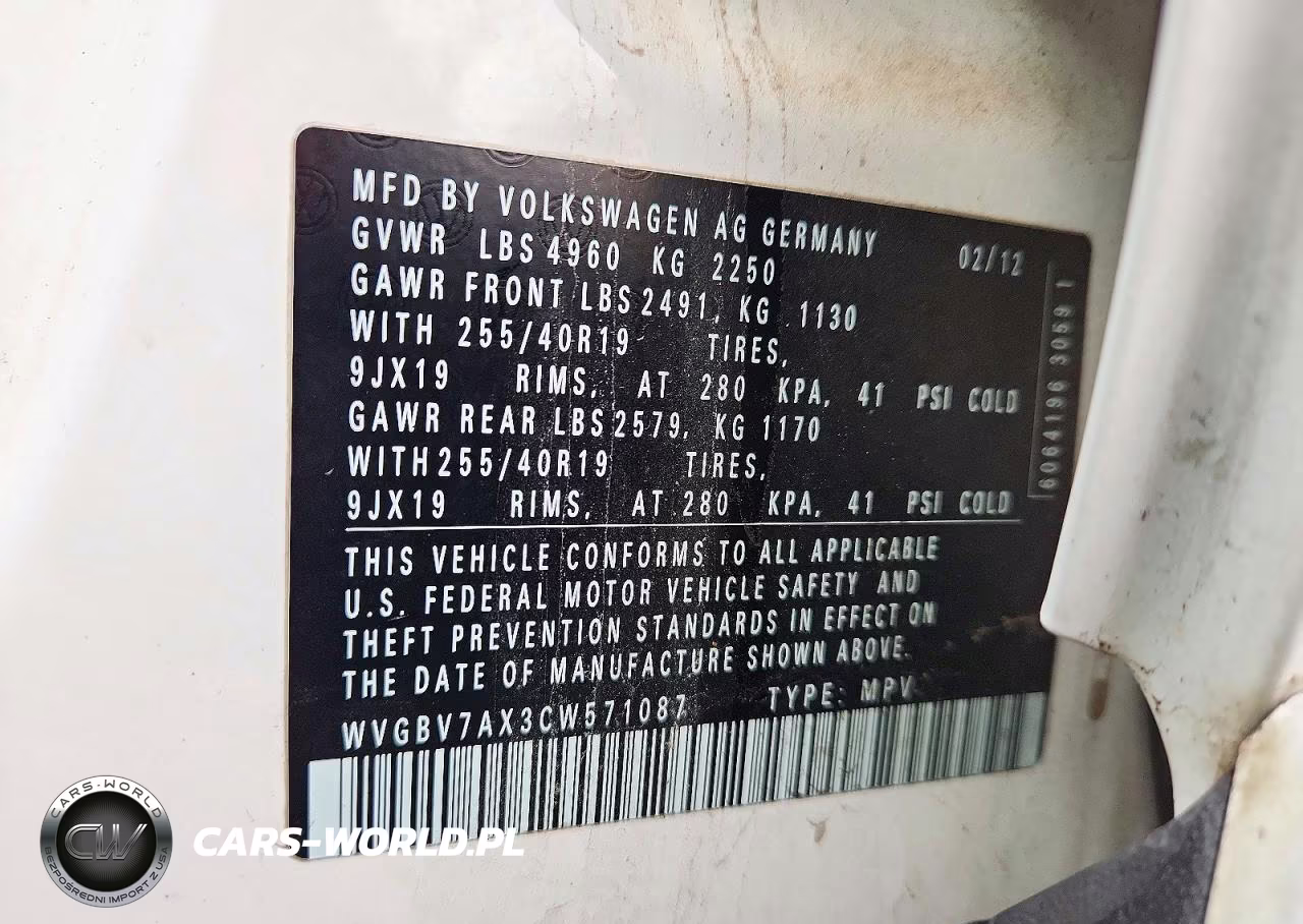 2012 Volkswagen Tiguan S VIN:WVGBV7AX3CW571087 - 13