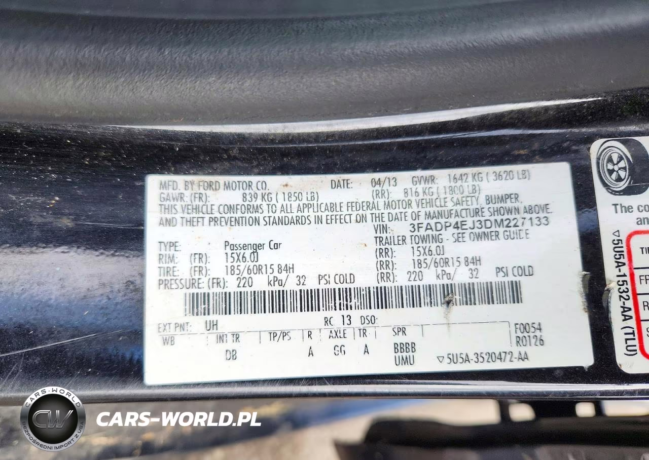 2013 Ford Fiesta Se VIN:3FADP4EJ3DM227133 - 12