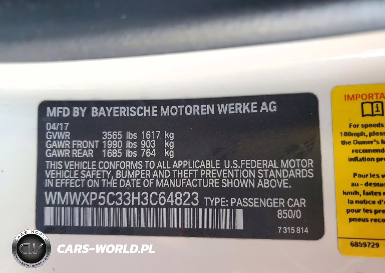 2017 Mini Cooper VIN:WMWXP5C33H3C64823 - 12