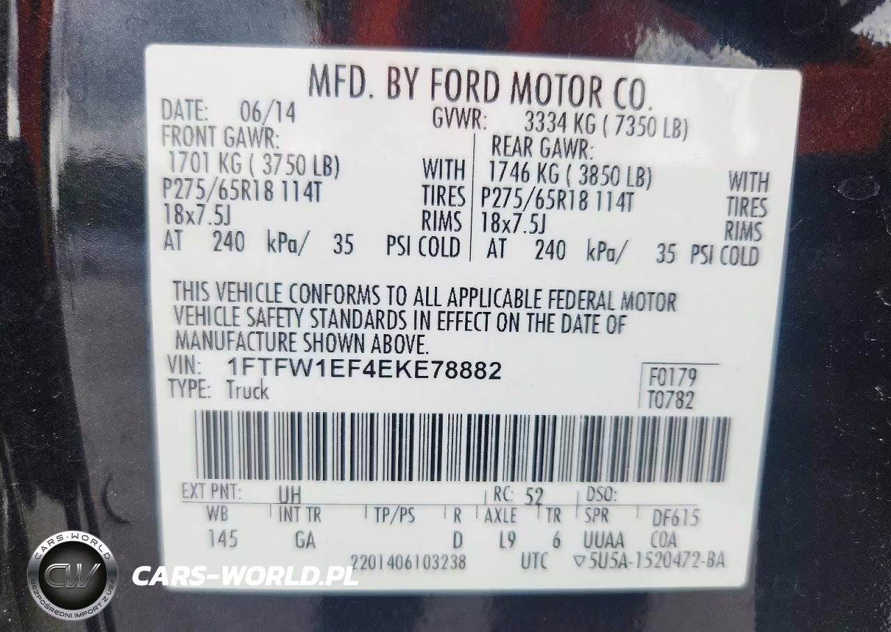 2014 Ford F150 Supercrew VIN:1FTFW1EF4EKE78882 - 12
