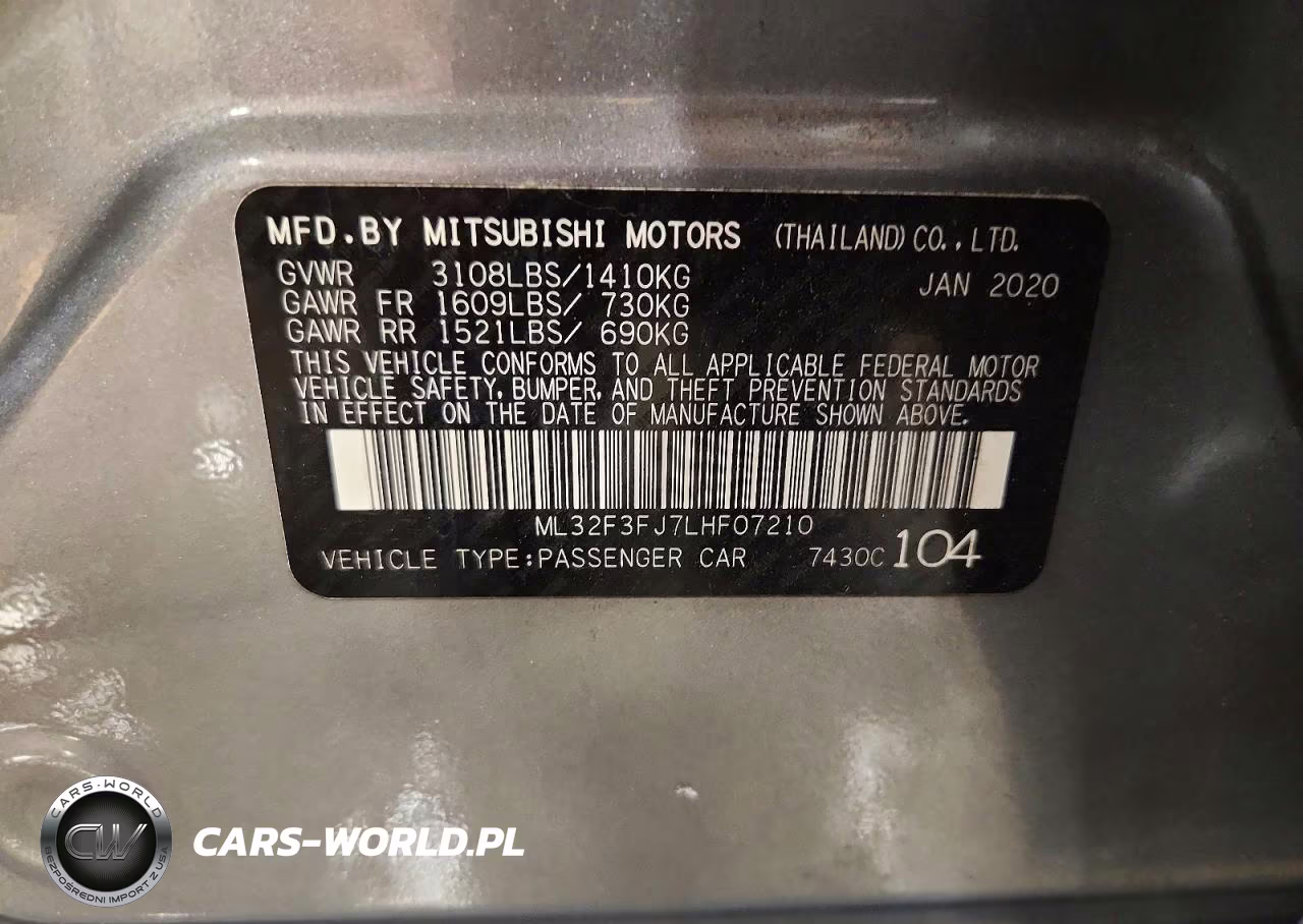 2020 Mitsubishi Mirage G4 Es VIN:ML32F3FJ7LHF07210 - 12