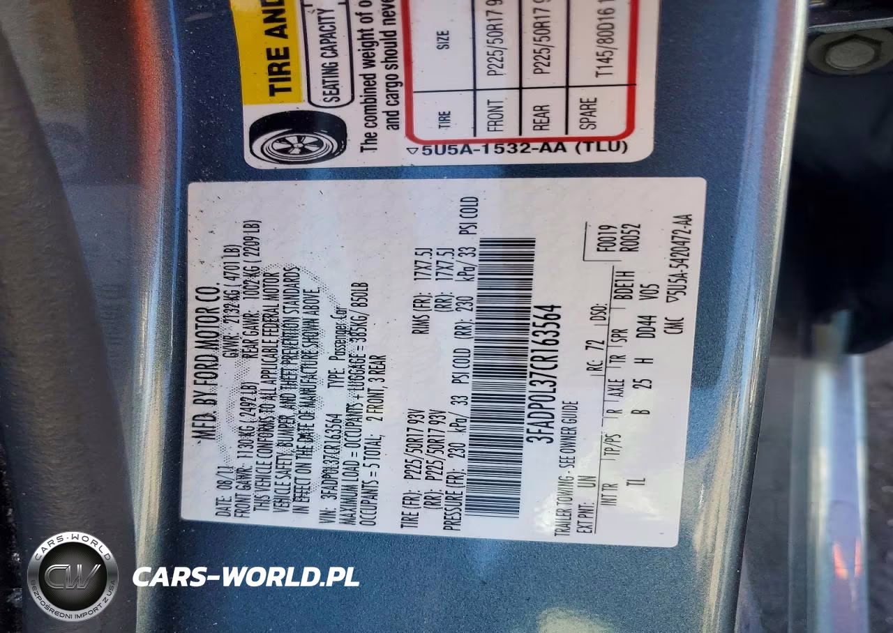 2012 Ford Fusion Hybrid VIN:3FADP0L37CR163564 - 12