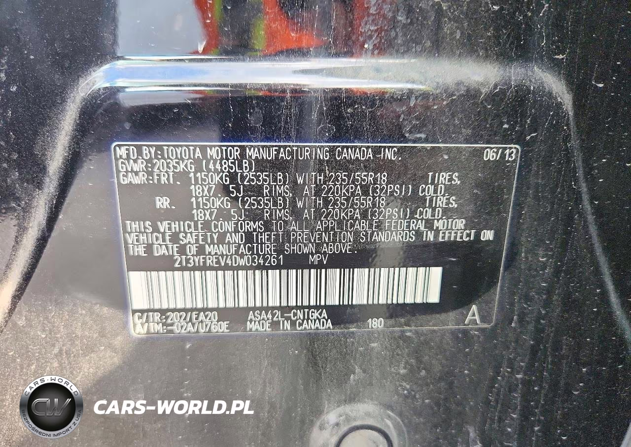 2013 Toyota Rav4 Limited VIN:2T3YFREV4DW034261 - 13