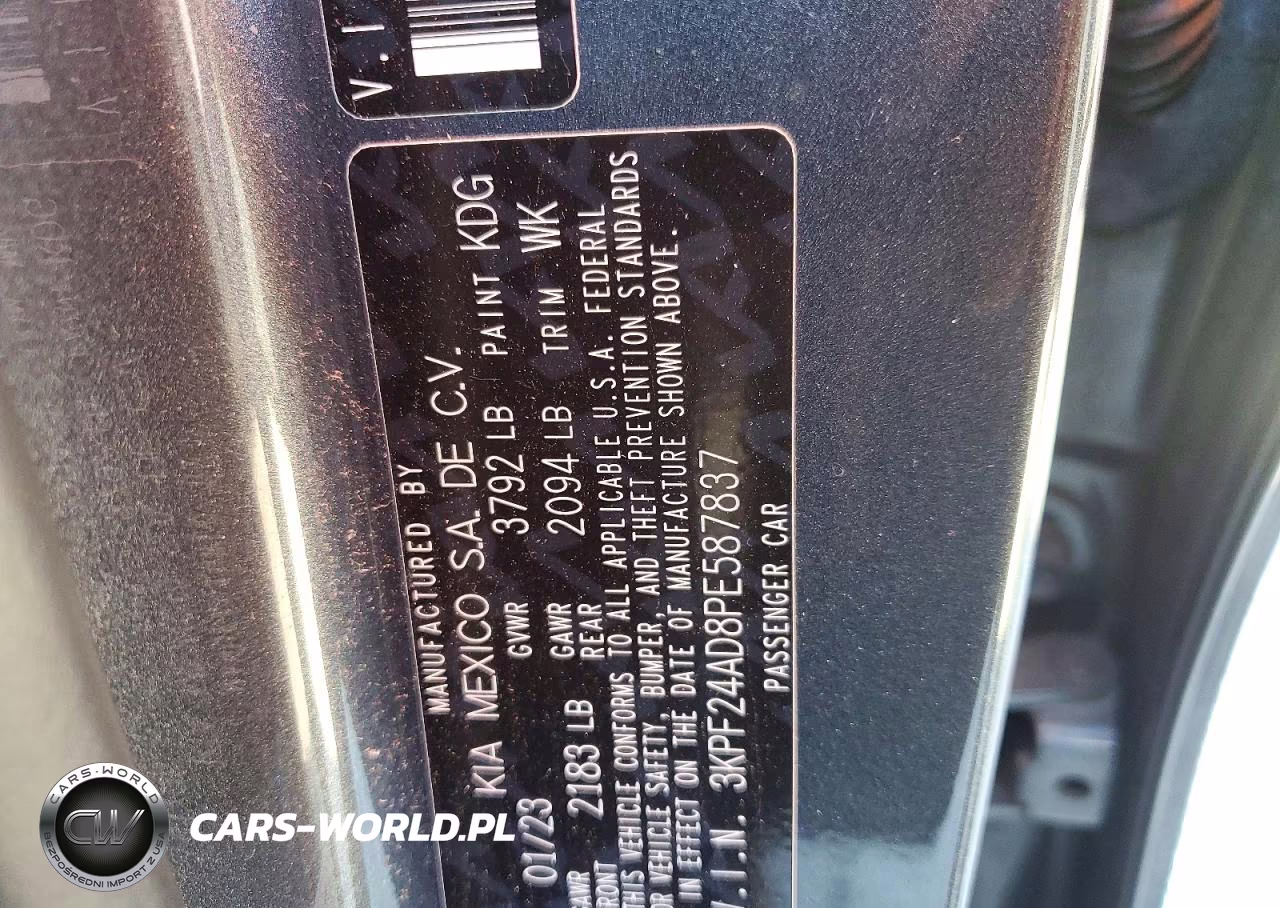 2023 Kia Forte Lxs VIN:3KPF24AD8PE587837 - 12