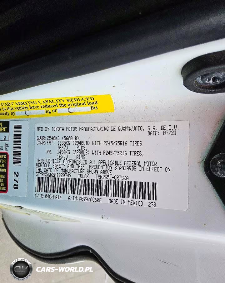 2021 Toyota Tacoma Sr VIN:3TYRX5GN2MT029749 - 12