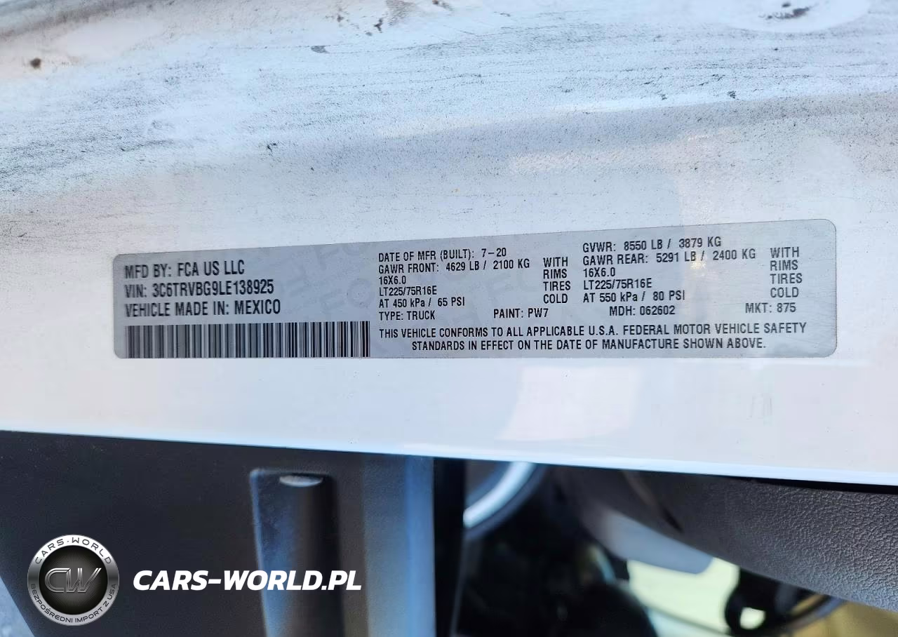 2020 Ram Promaster 1500 Delivery Van VIN:3C6TRVBG9LE138925 - 14