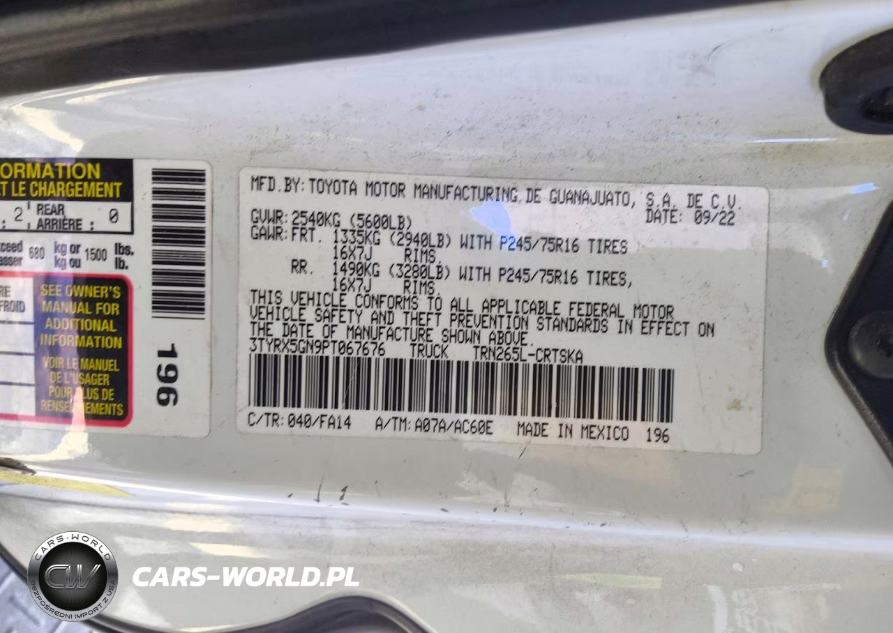 2023 Toyota Tacoma Sr VIN:3TYRX5GN9PT067676 - 12