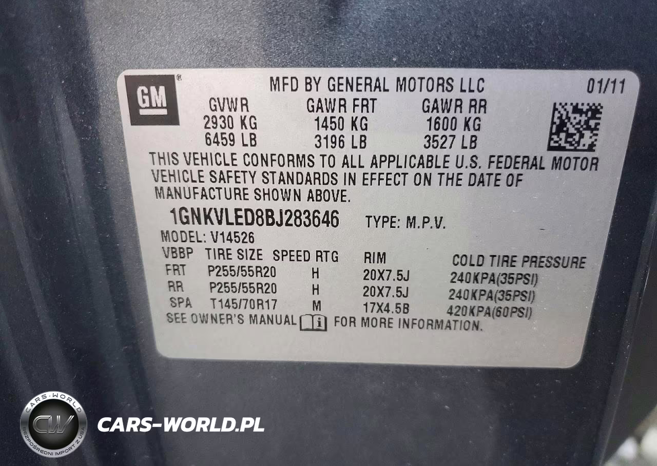 2011 Chevrolet Traverse Ltz VIN:1GNKVLED8BJ283646 - 13
