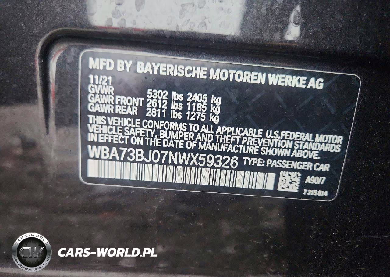 2022 BMW 540 Xi VIN:WBA73BJ07NWX59326 - 12