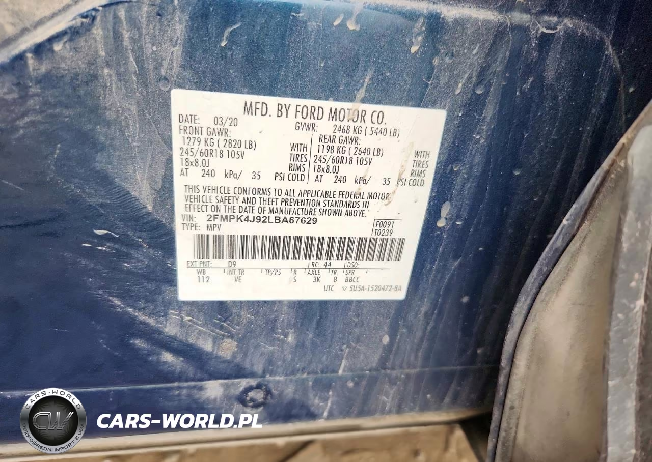 2020 Ford Edge Sel VIN:2FMPK4J92LBA67629 - 13