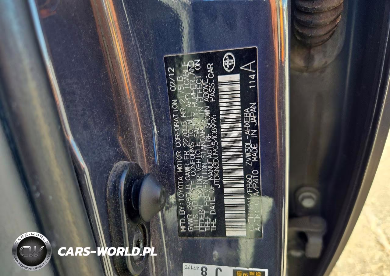 2012 Toyota Prius Three VIN:JTDKN3DU9C5408996 - 12