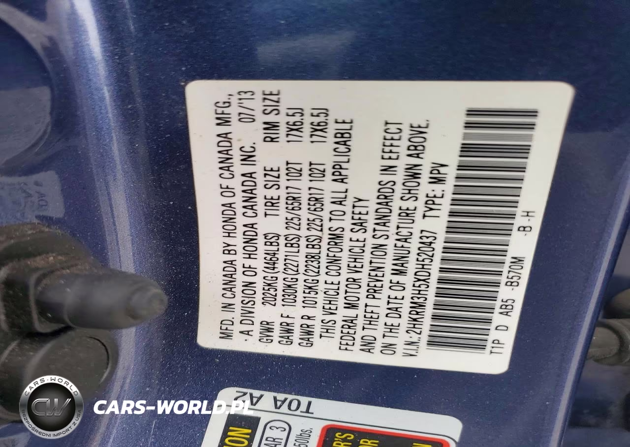 2013 Honda Cr-V Ex VIN:2HKRM3H5XDH520437 - 12
