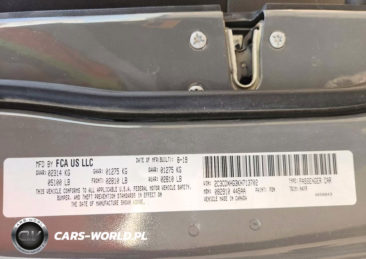 2019 Dodge Charger Gt VIN:2C3CDXHG3KH713702 - 12
