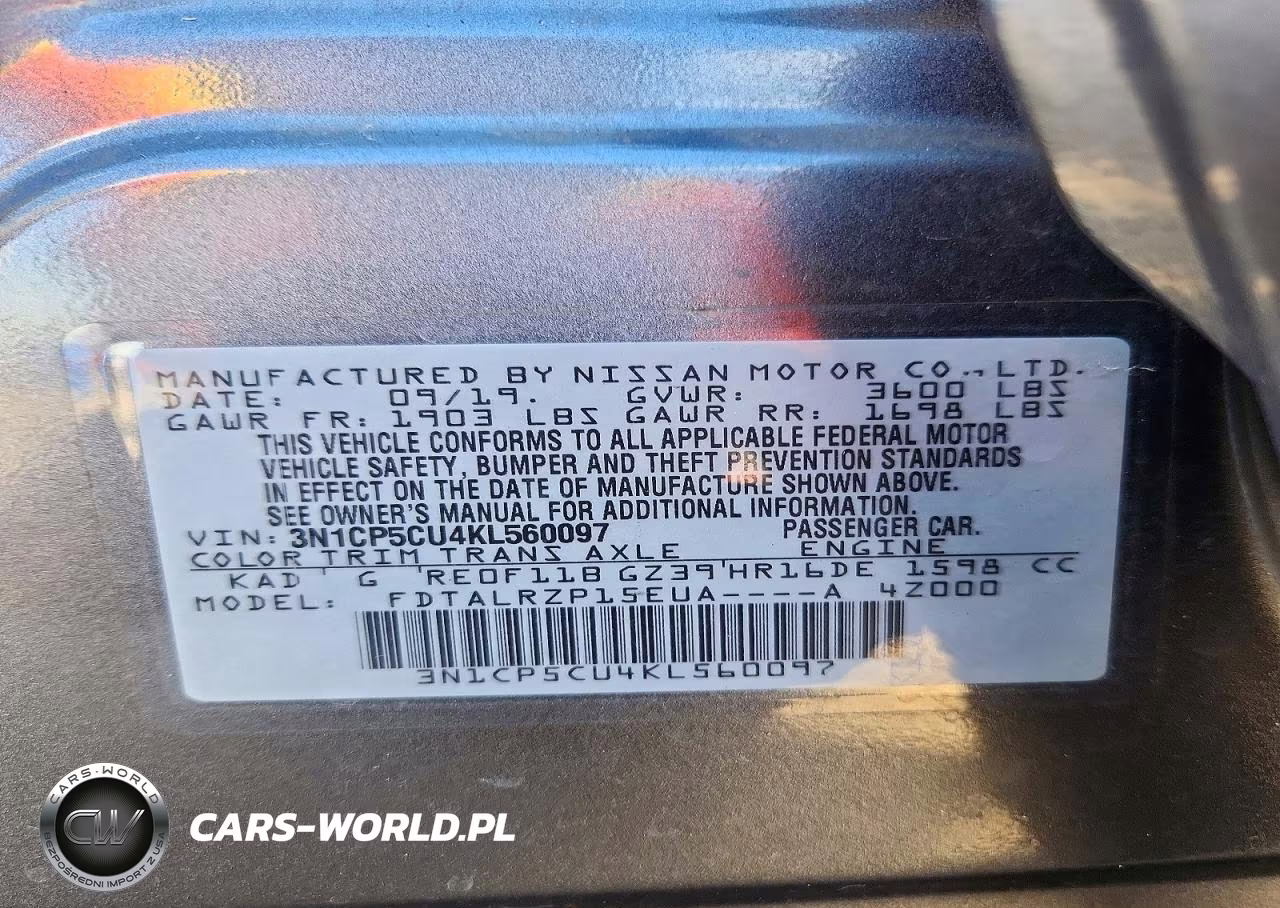 2019 Nissan Kicks S VIN:3N1CP5CU4KL560097 - 13
