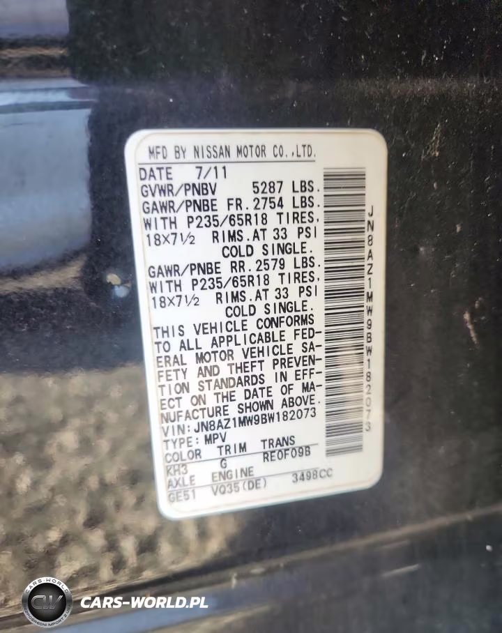 2011 Nissan Murano S VIN:JN8AZ1MW9BW182073 - 14