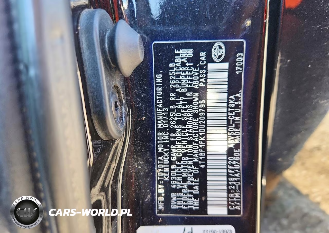 2013 Toyota Camry Se VIN:4T1BF1FK1DU209795 - 12