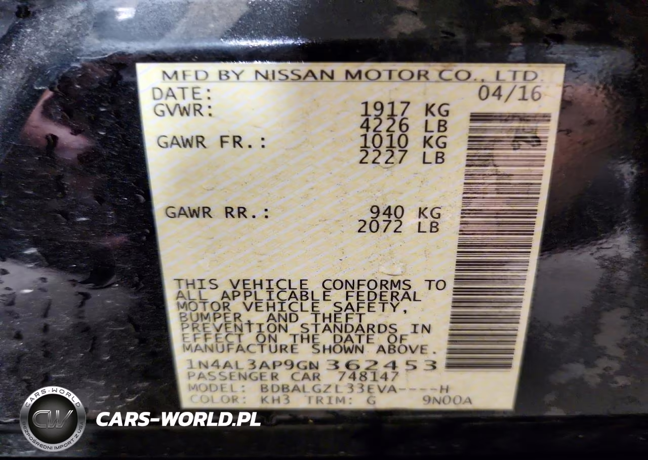 2016 Nissan Altima 2.5 S VIN:1N4AL3AP9GN362453 - 12