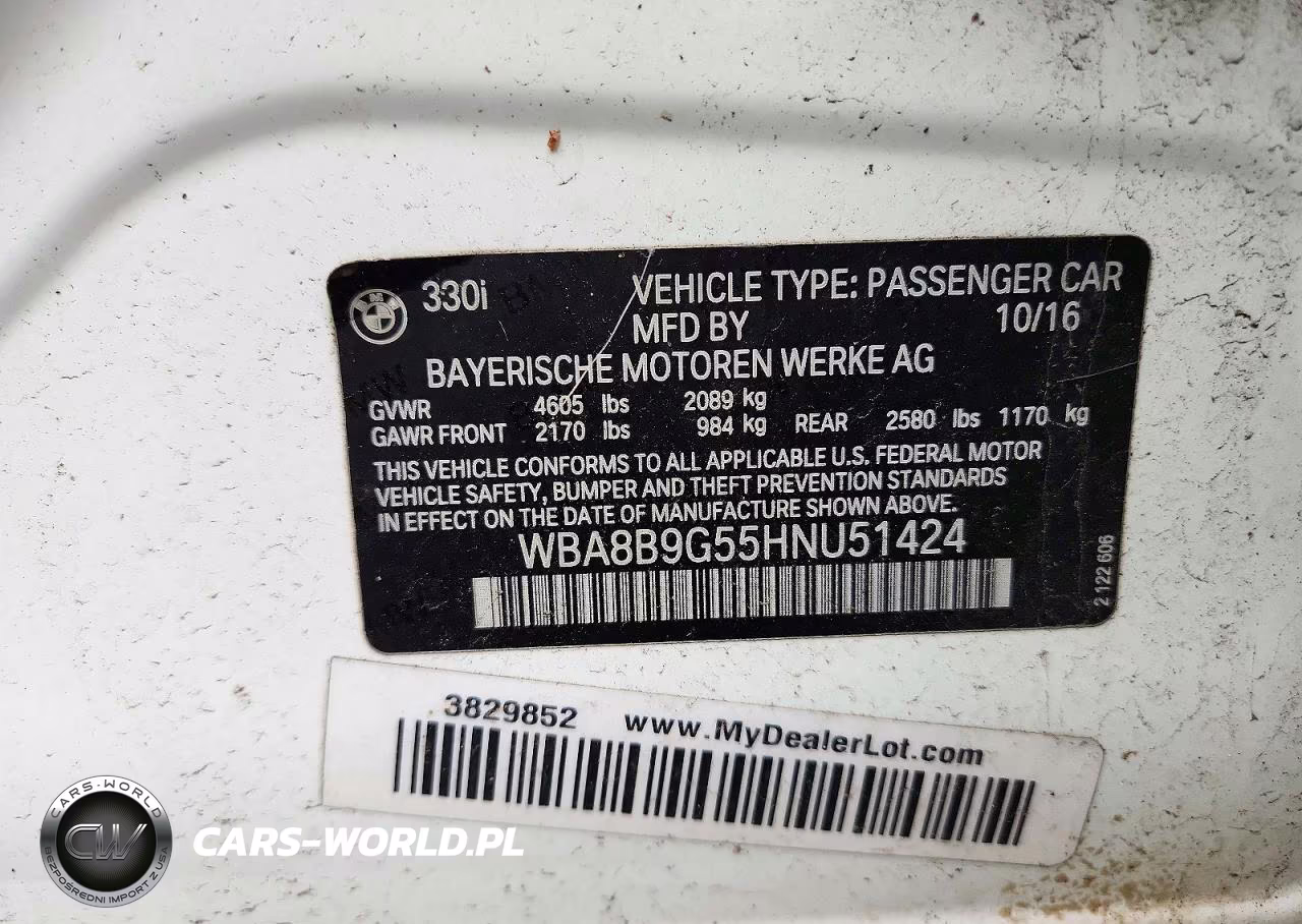 2017 BMW 330 I VIN:WBA8B9G55HNU51424 - 12