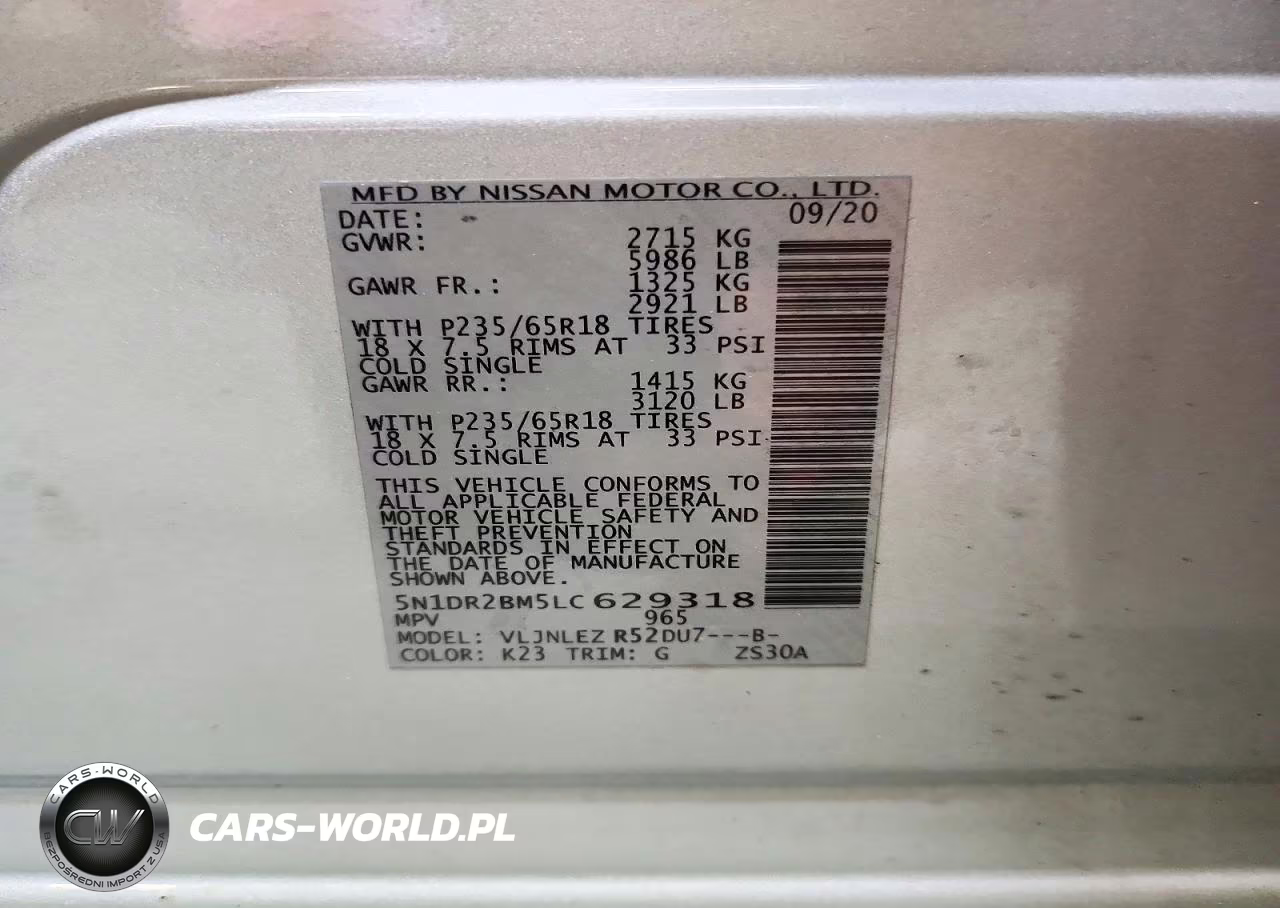 2020 Nissan Pathfinder Sv VIN:5N1DR2BM5LC629318 - 13