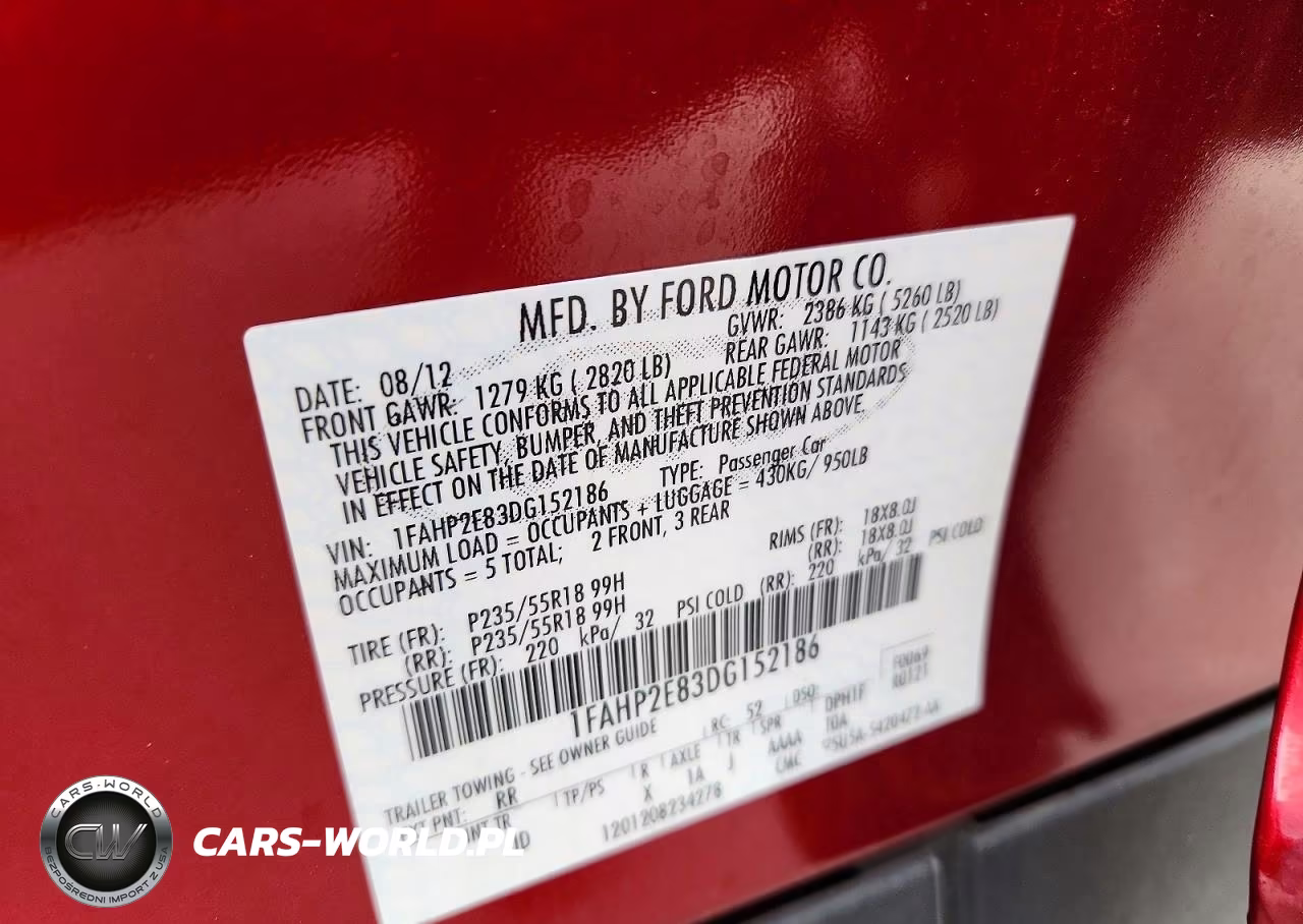 2013 Ford Taurus Sel VIN:1FAHP2E83DG152186 - 12