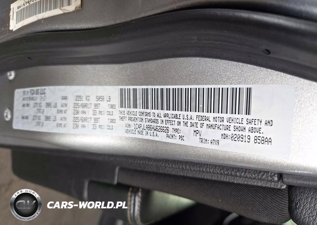 2017 Jeep Cherokee Sport VIN:1C4PJLAB6HW626626 - 12