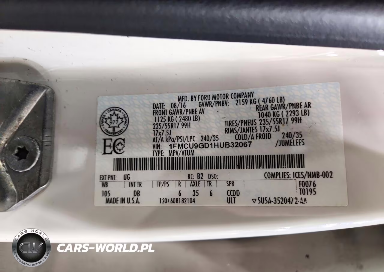 2017 Ford Escape Se VIN:1FMCU9GD1HUB32067 - 13