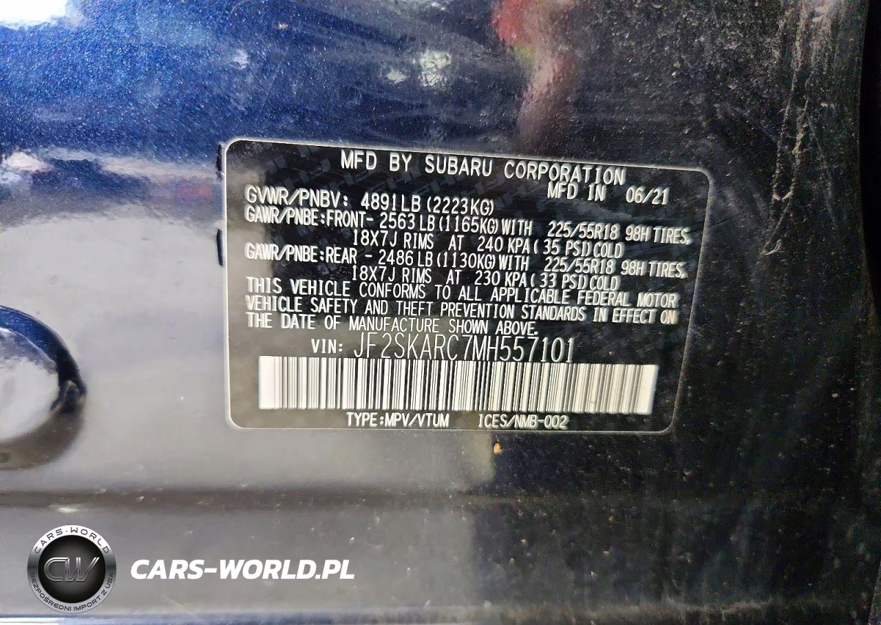2021 Subaru Forester Sport VIN:JF2SKARC7MH557101 - 13