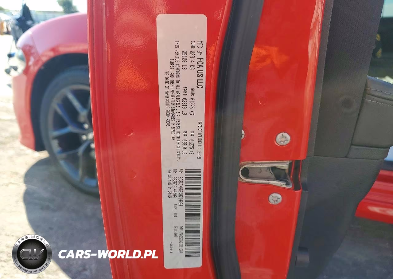2019 Dodge Charger Gt VIN:2C3CDXHG8KH714084 - 12