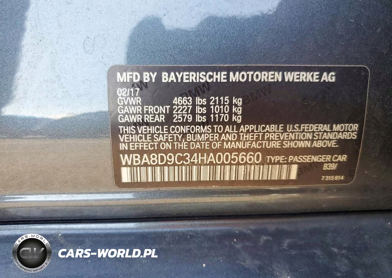 2017 BMW 330 Xi VIN:WBA8D9C34HA005660 - 12