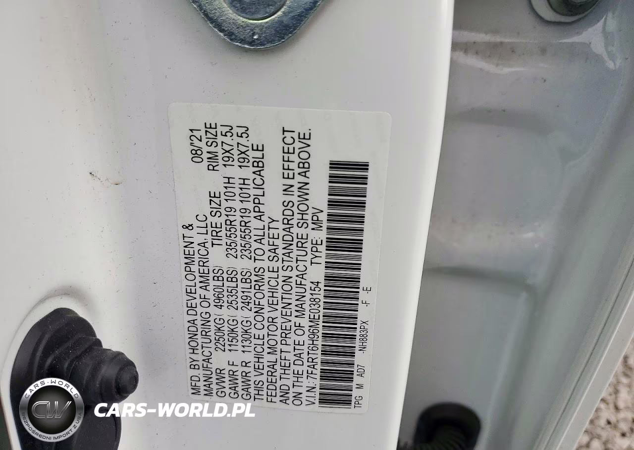 2021 Honda Cr-V Touring VIN:7FART6H96ME038154 - 13